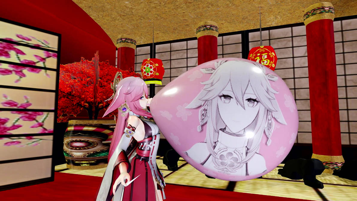 Yae Miko Balloon Pop by Thiridian on DeviantArt