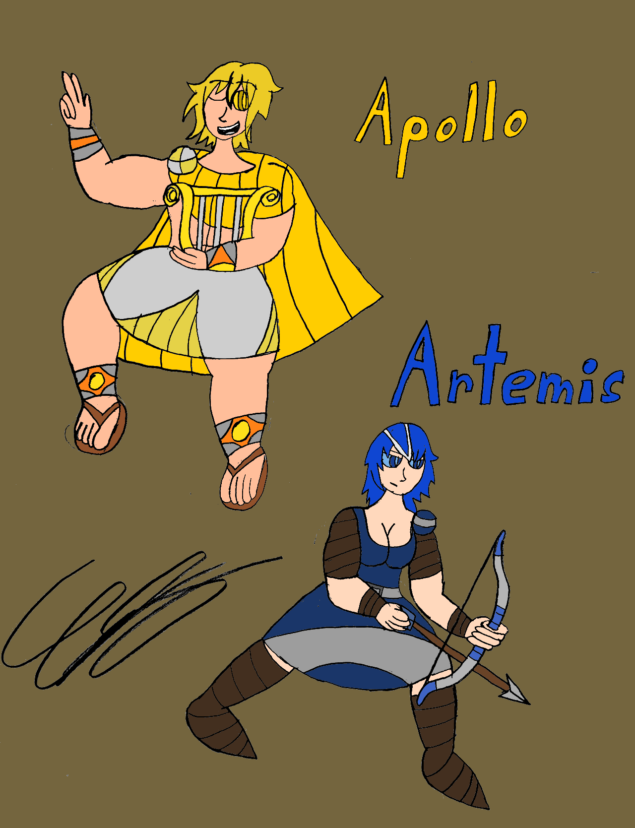 Apollo and Artemis, Twins of Sun and Moon by BankruptWizard on DeviantArt