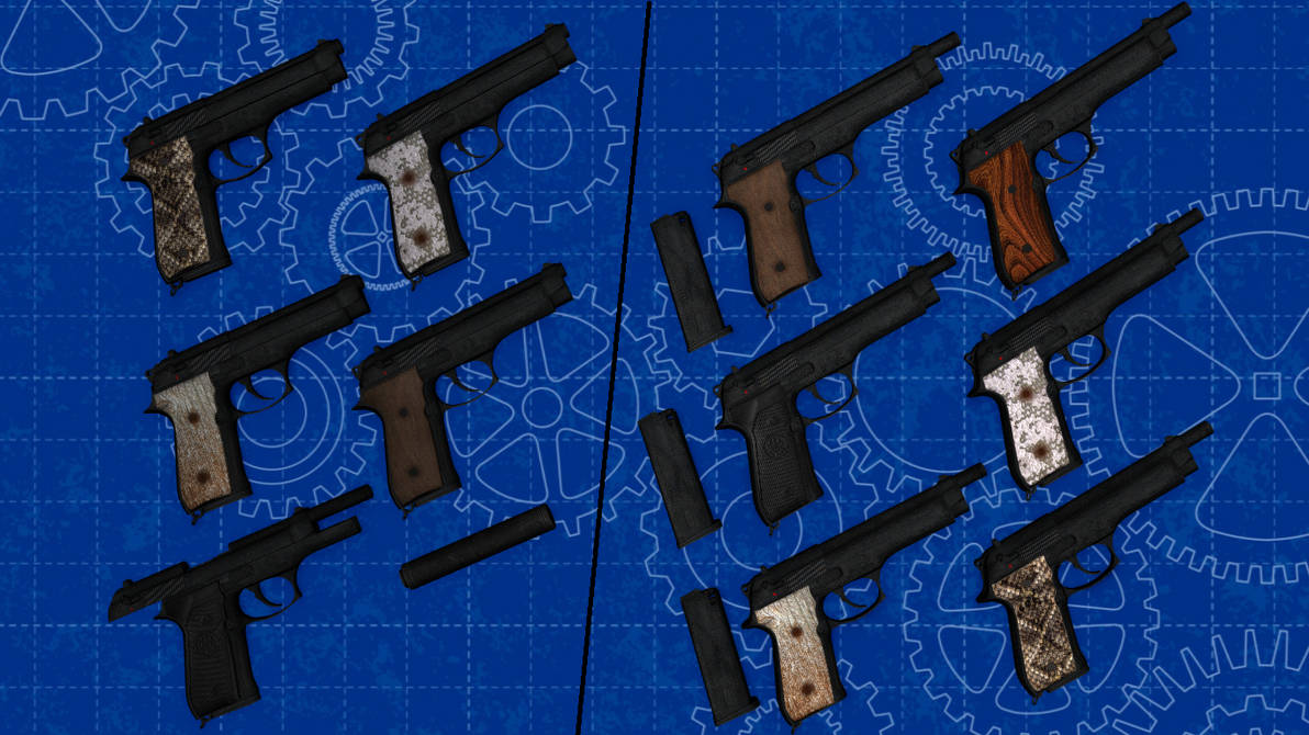 [MMD] 9mm Beretta 92fs pack for DL by AbyssLeo on DeviantArt