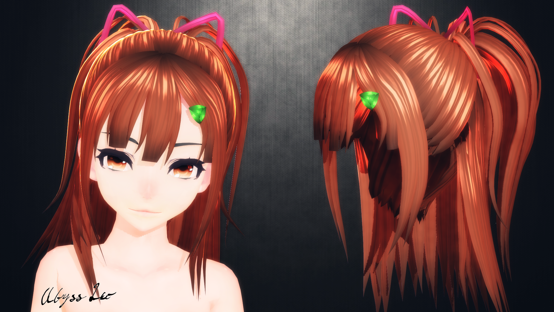 Low poly anime hair with skin modifier by eelstork on DeviantArt