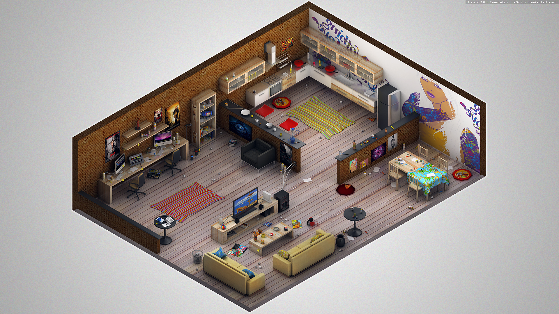 isometric 3d model
