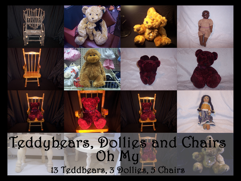 Teddybears, Dollies and Chairs