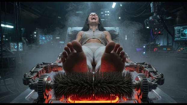 Adrea on the tickle machine