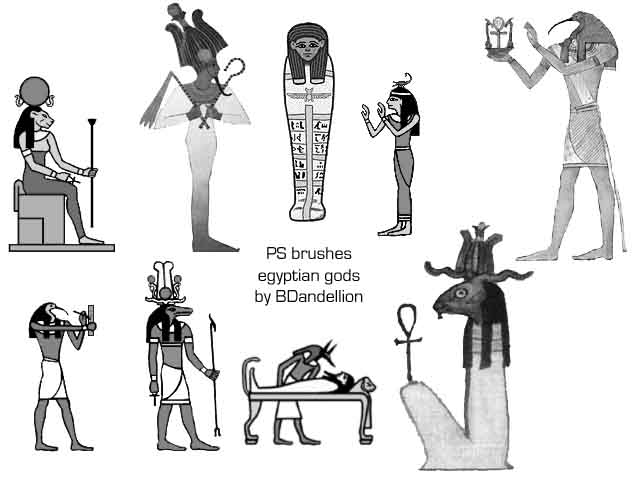 egyptian brushes gods