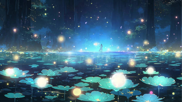 Animated  Mystical Lotus Pond Screens