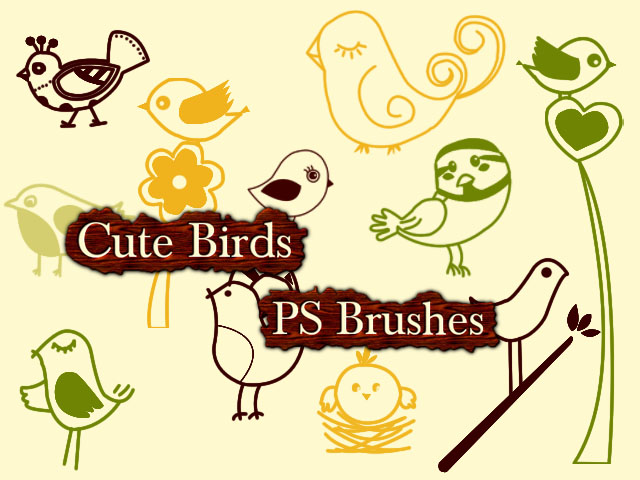 Cute Birds Photoshop Brushes
