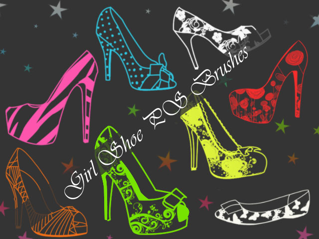 Girl Shoe Photoshop Brushes