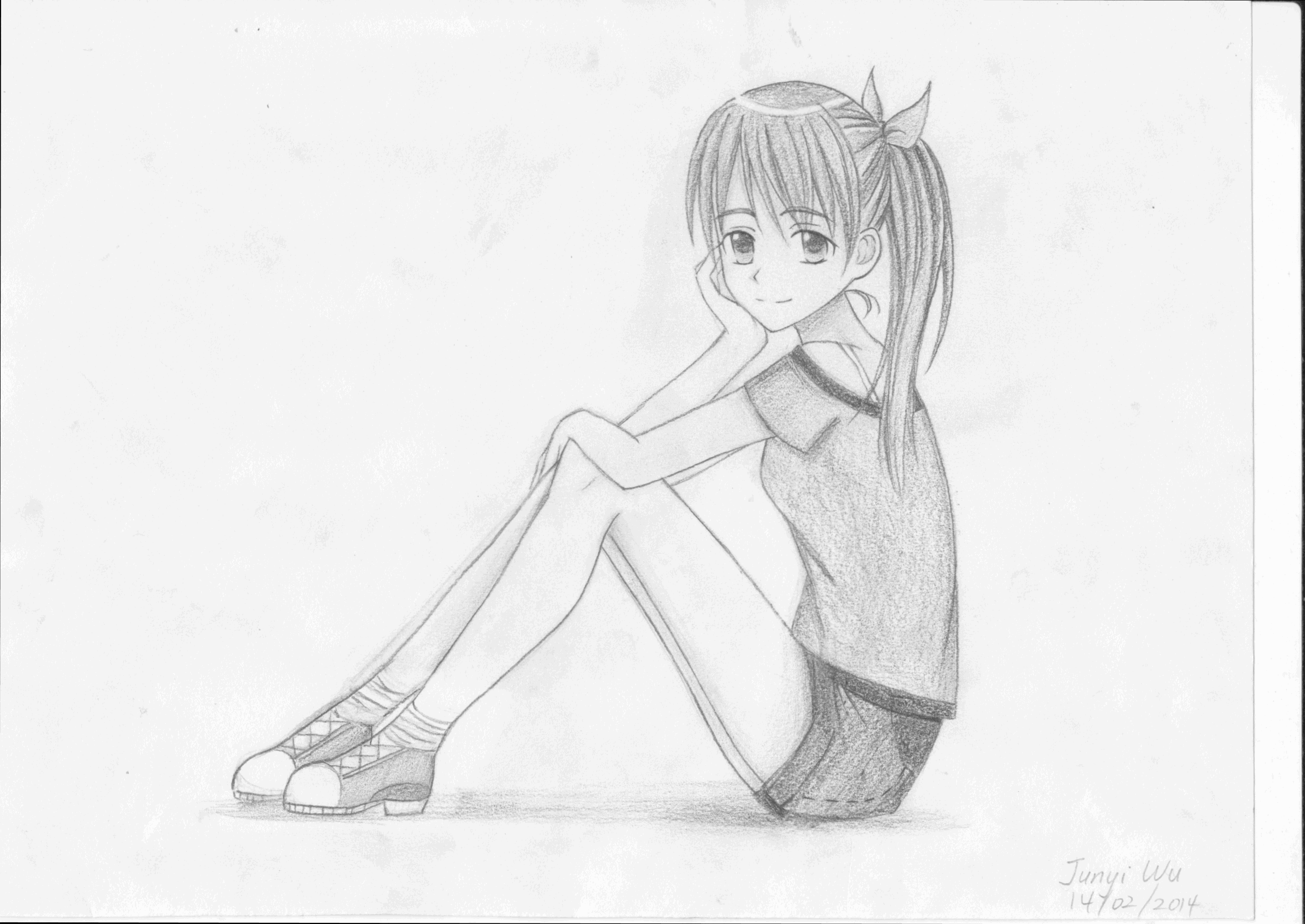 Manga Girl Sitting Pose