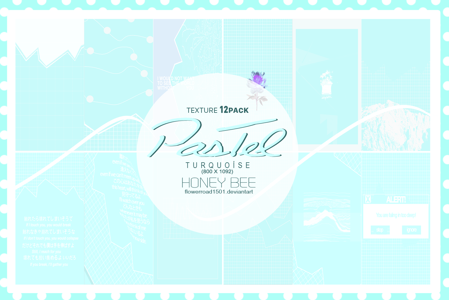 TEXTURE PACK #08 (TURQUOISE pastel) by Honey Bee