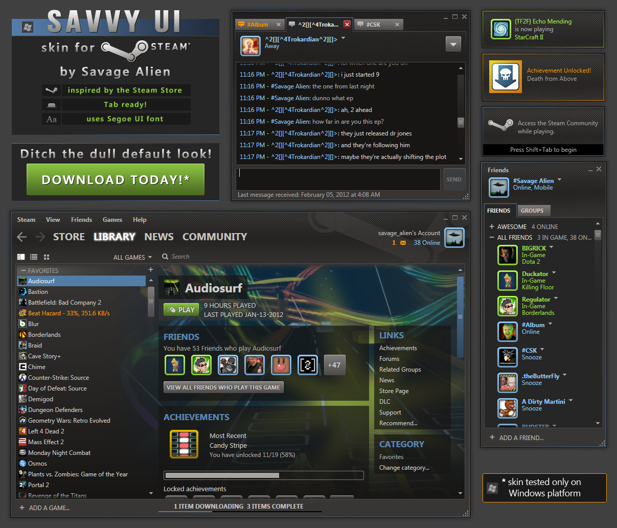 Savvy UI skin for Steam (outdated)