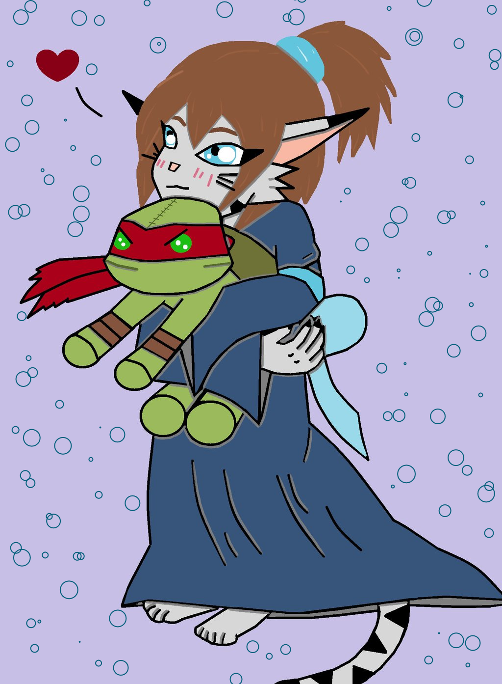 Aelita (Kitty) TMNT OC and Plushie Raph