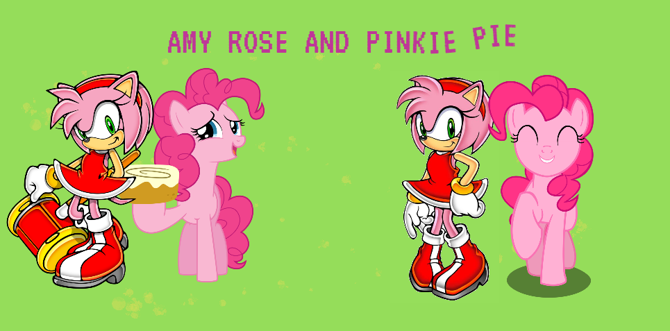 amy rose and pinkie pie by CuteGirlsQuinn on DeviantArt