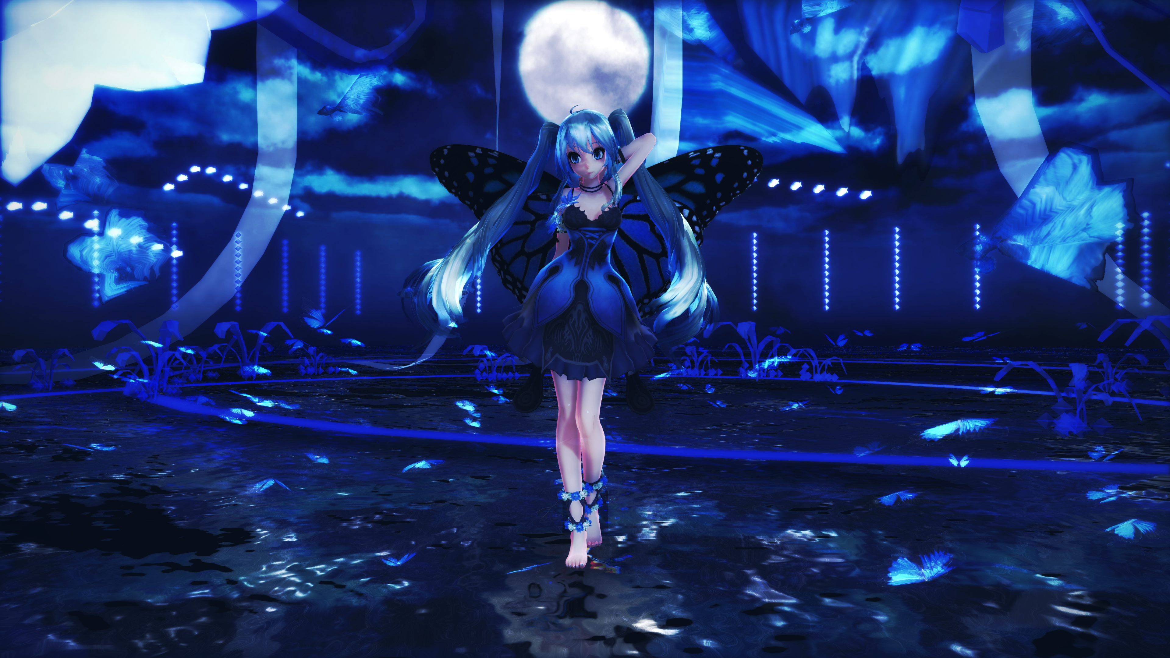 Tda Blue Butterfly Miku Dl By Harukasakurai On Deviantart