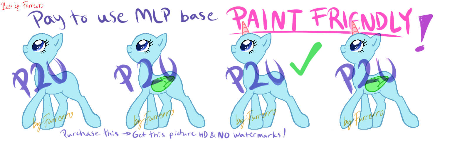 MLP P2U Base #2 [Paint Friendly!] by Furreon on DeviantArt