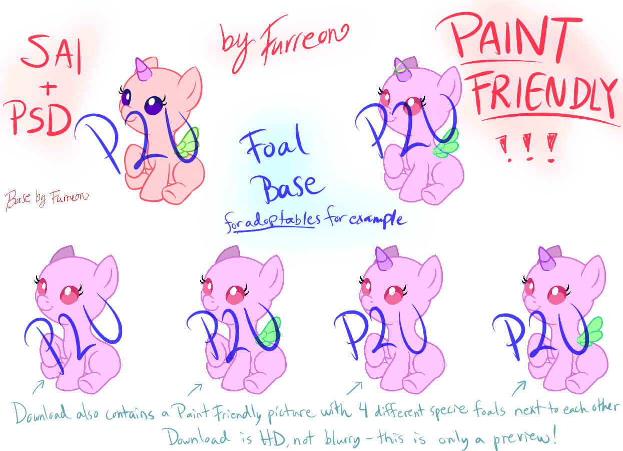 MLP P2U Foal Base [Sai/Psd/Paint Friendly!]