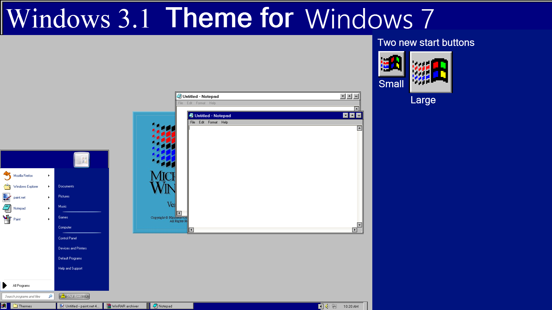 Windows 3.1 Theme for Windows 7