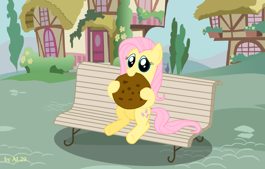 Fluttershy eat cookie by alexey29 on DeviantArt