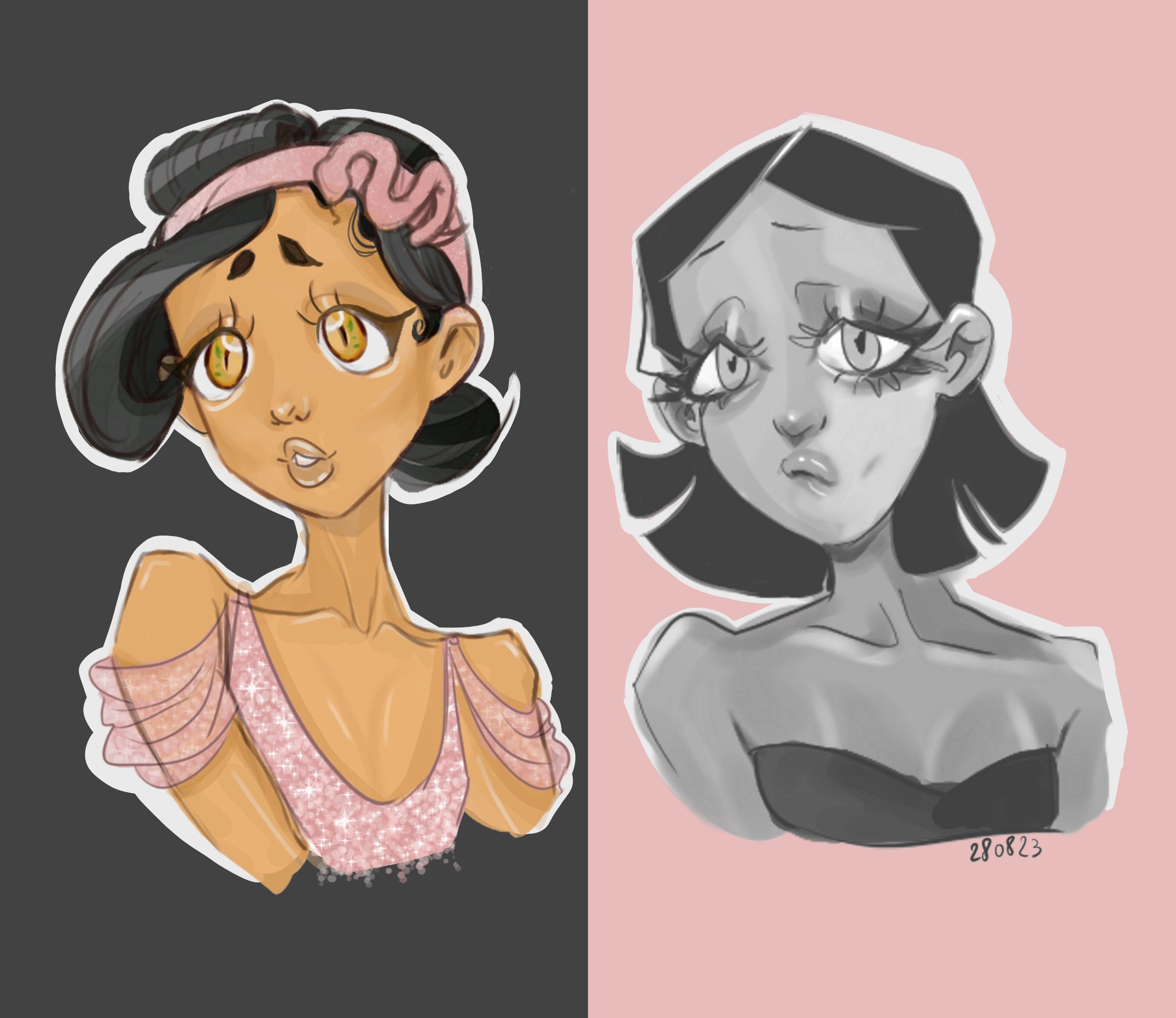 Deviantart Char 280823 Char sketching-2girls by daisymarisa on DeviantArt