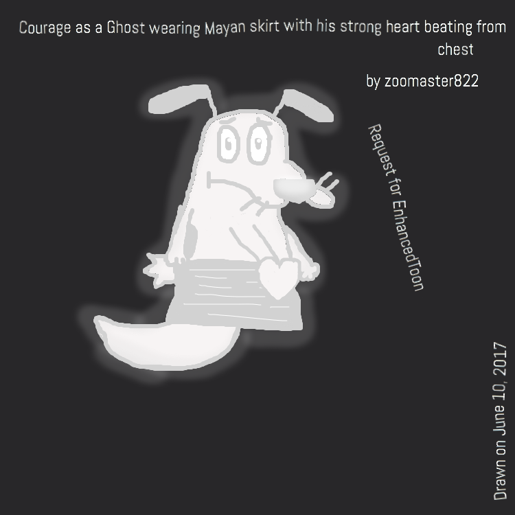 Courage wearing Mayan Skirt as a ghost (RQ)