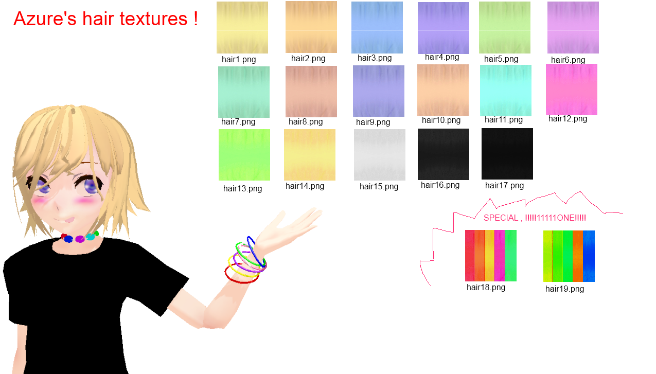 Hair Textures for MMD!