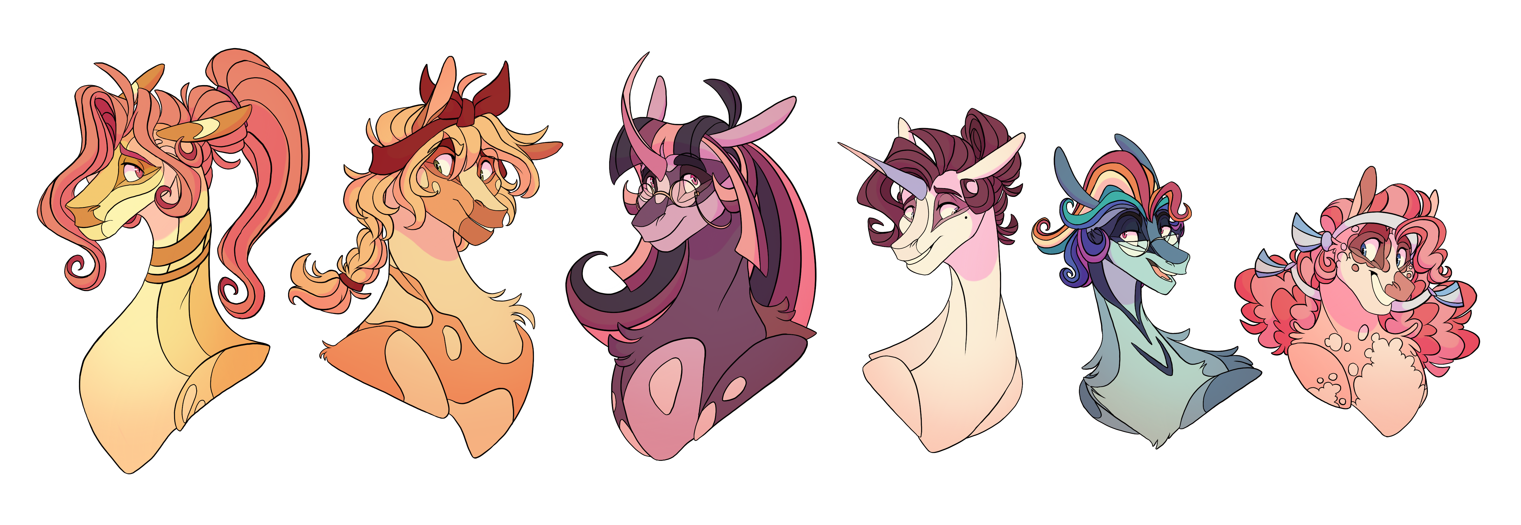 Mane Six Lineup by Baylard on DeviantArt