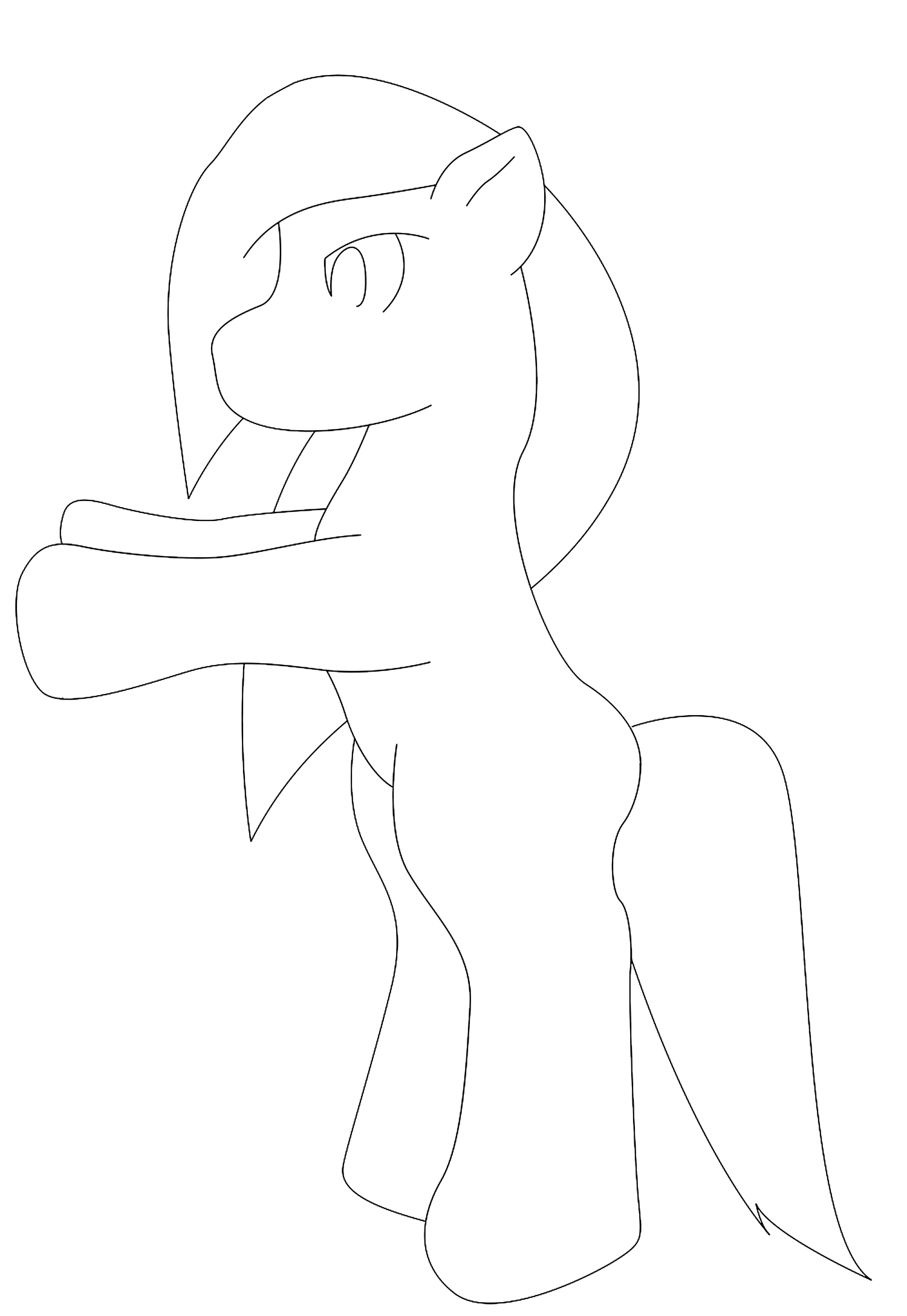 Free Lineart - Standing Pony PSD file