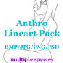 P2U Anthro Lineart Pack - Misc Species