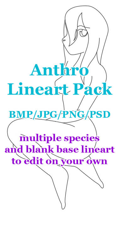P2U Anthro Lineart Pack - Misc Species