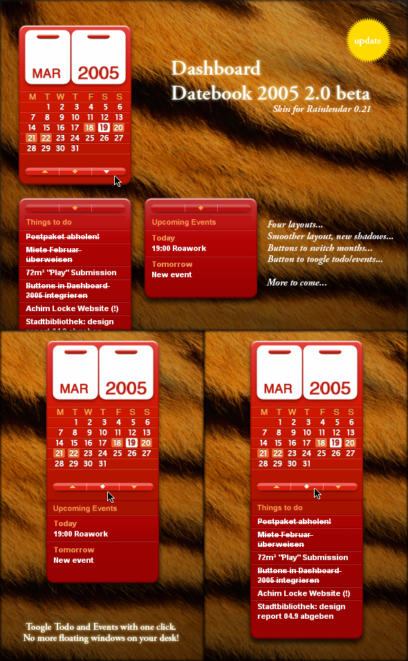 Dashboard Datebook 2005 Update