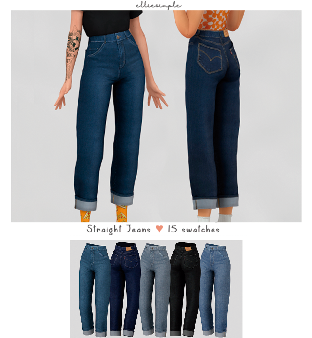 Straight Jeans+ dl by simscastt on DeviantArt