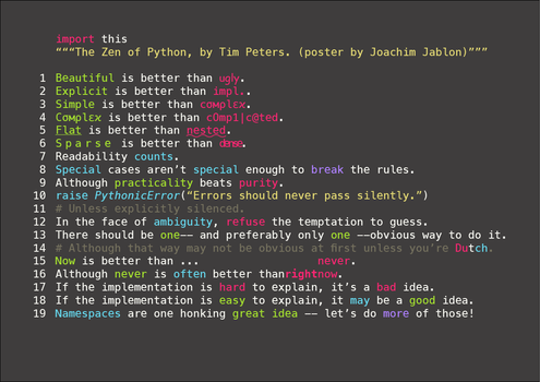 Zen of Python Poster