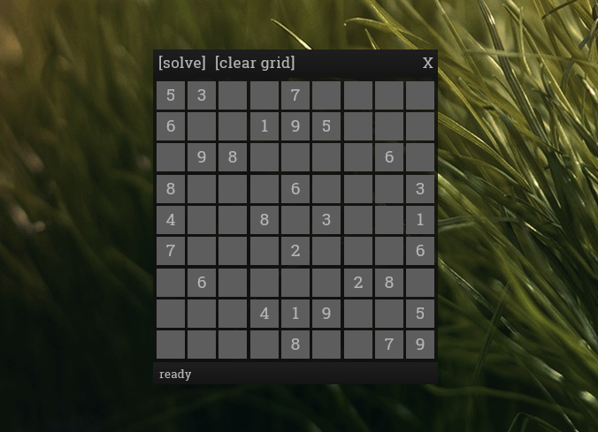 Rainmeter Sudoku Solver