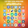 Flat Circle Social Media Icons