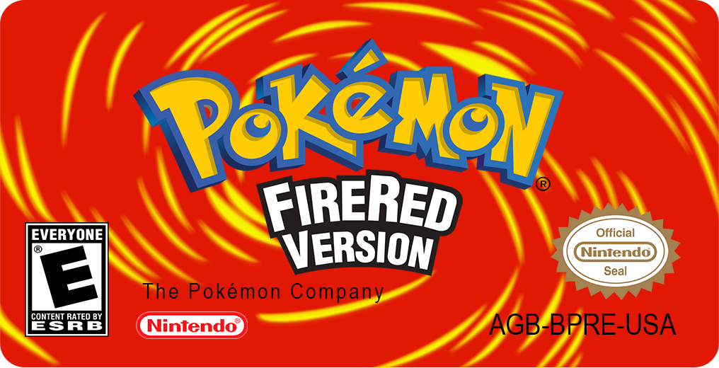 GBA Pokemon Fire Red Version Replacement Label Decal Foil Metallic