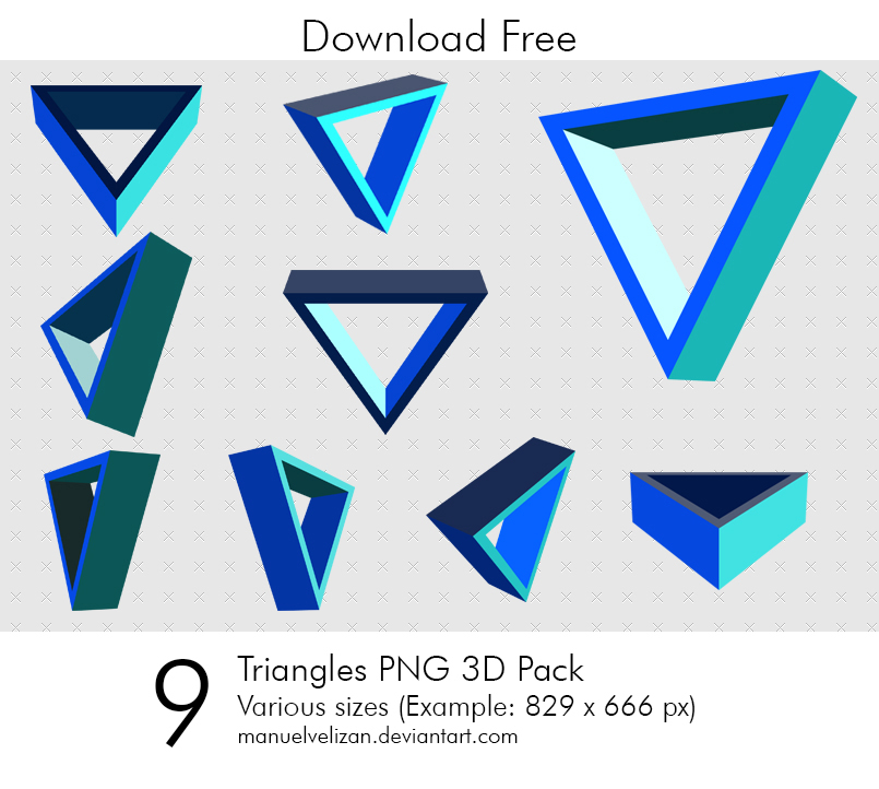 Triangles PNG 3D Pack