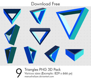 Triangles PNG 3D Pack