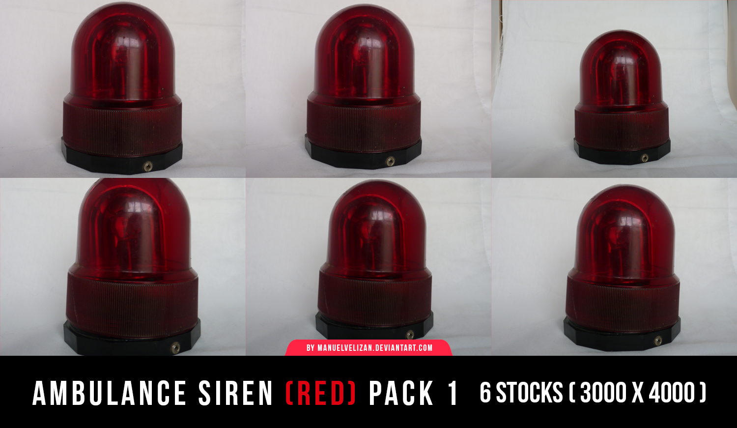 Ambulance Siren (Red) Pack 1 - 6 Stocks