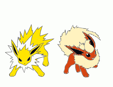 Flareon and Jolteon by ShatteredBoneyard on DeviantArt