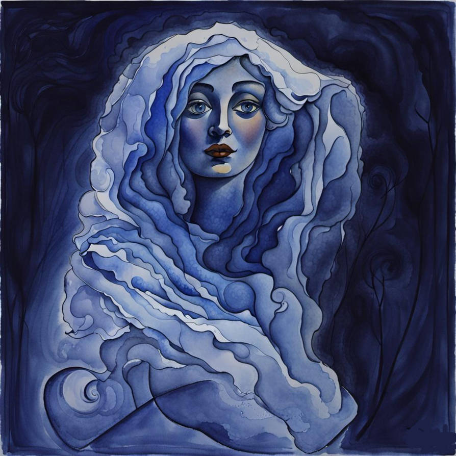 Woman In Blue Ink Lady in Blue by recycledrelatives on DeviantArt