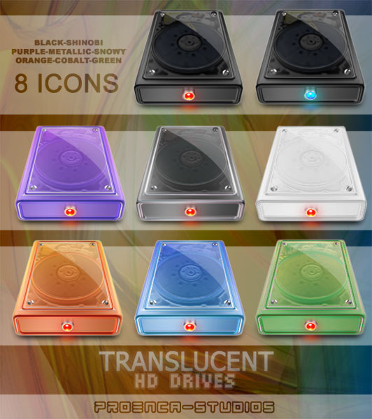 translucent HD drives icons by proenca on DeviantArt