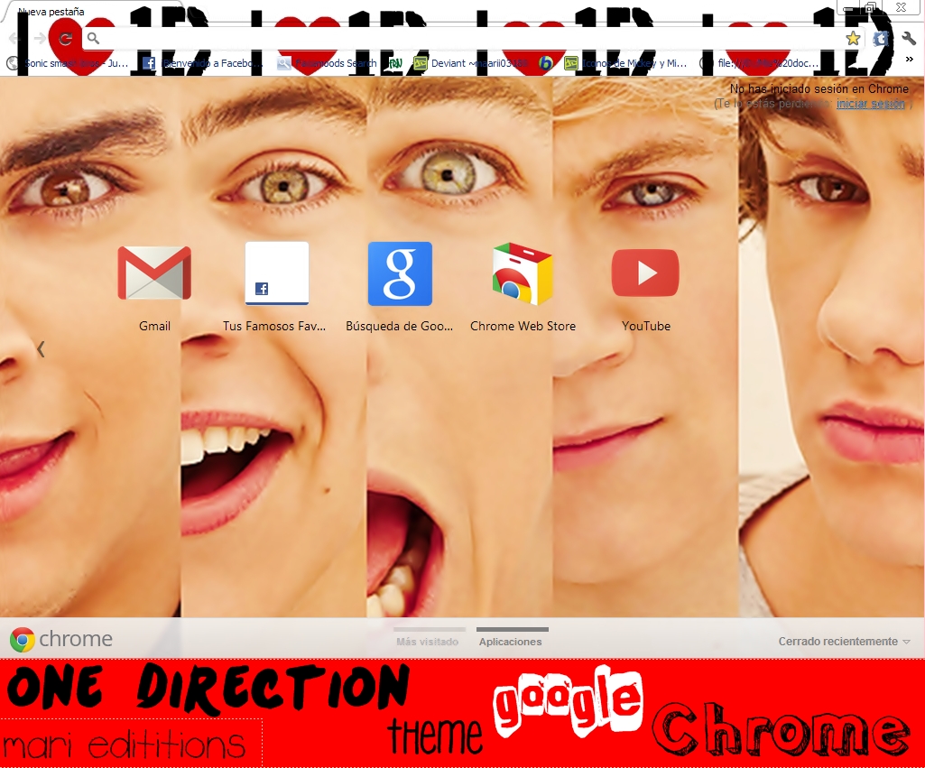 Theme de One Direction Para Google Chrome