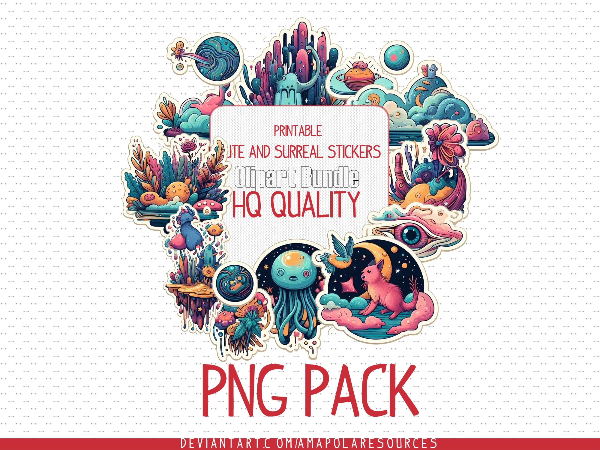 PNG PACK - Random Surreal Stickers pack by amapolaresources on DeviantArt
