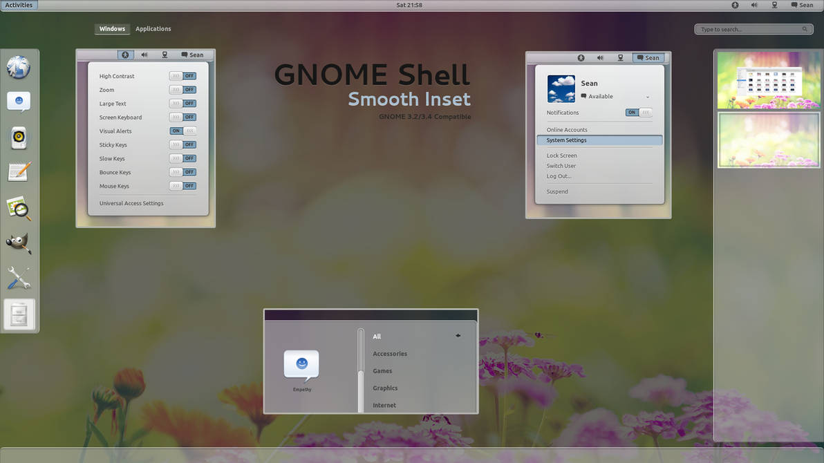 GNOME Shell - Smooth Inset by half-left