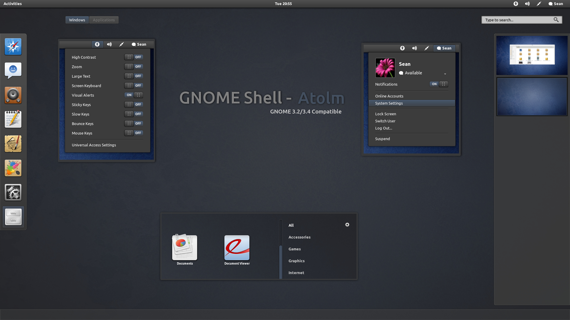 GNOME Shell  - Atolm