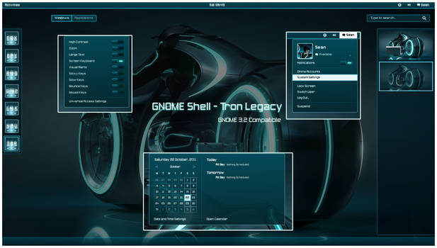 GNOME Shell - Tron Legacy