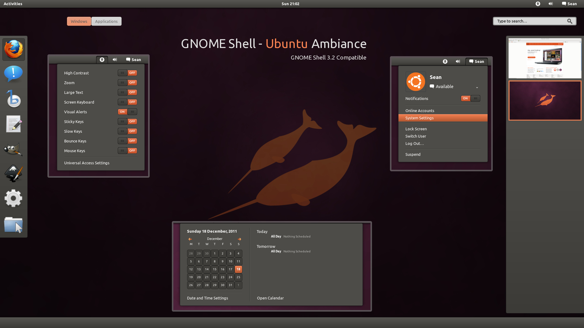GNOME Shell - Ubuntu Ambiance by half-left