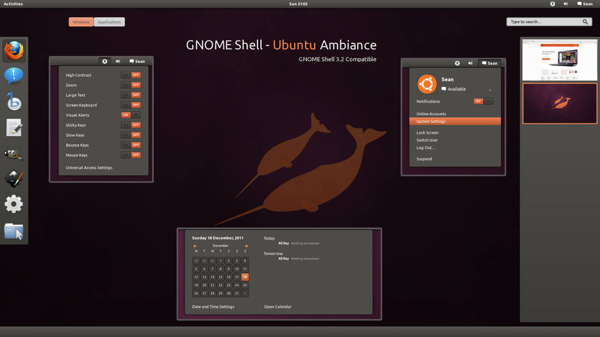 GNOME Shell - Ubuntu Ambiance by half-left