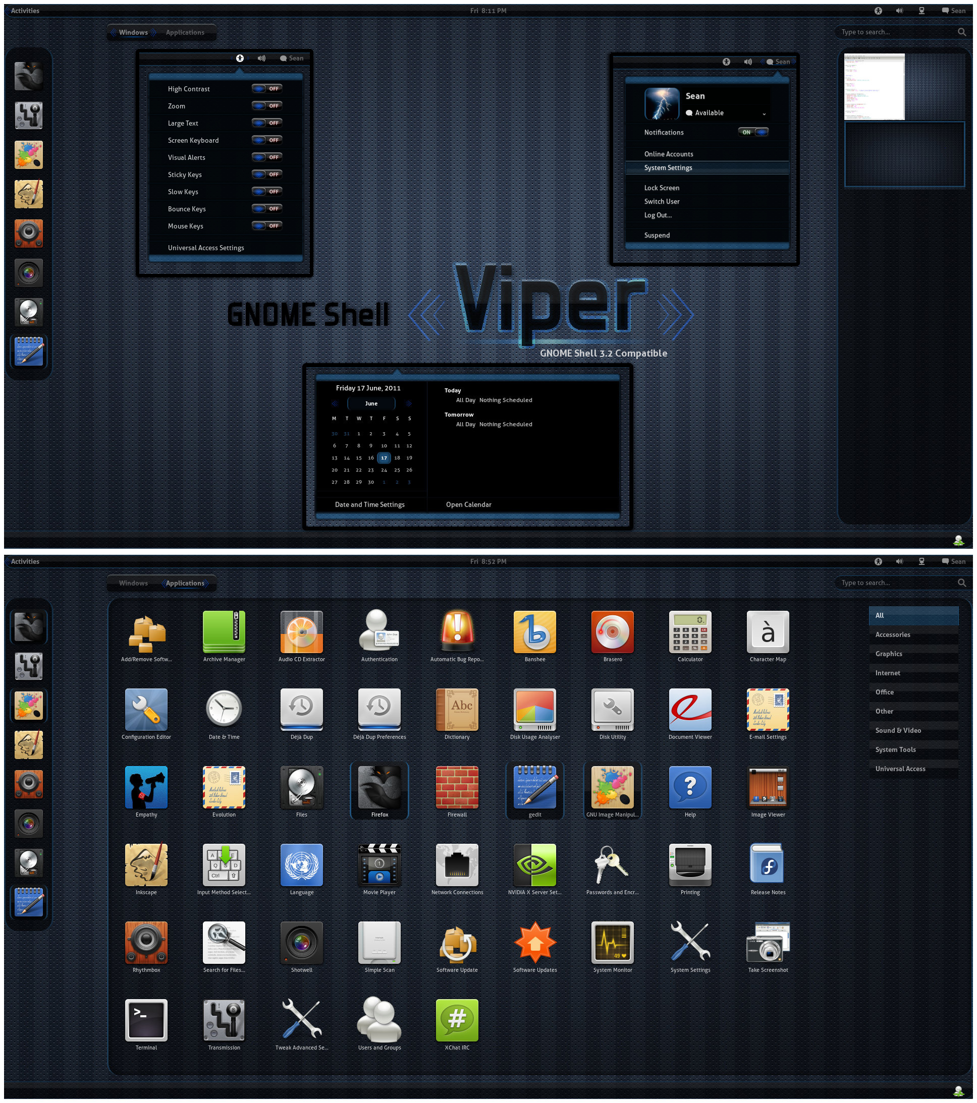 GNOME Shell - Viper by half-left