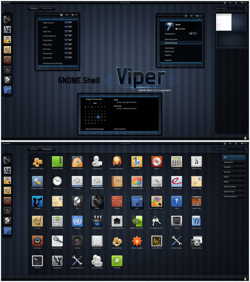 GNOME Shell - Viper by half-left