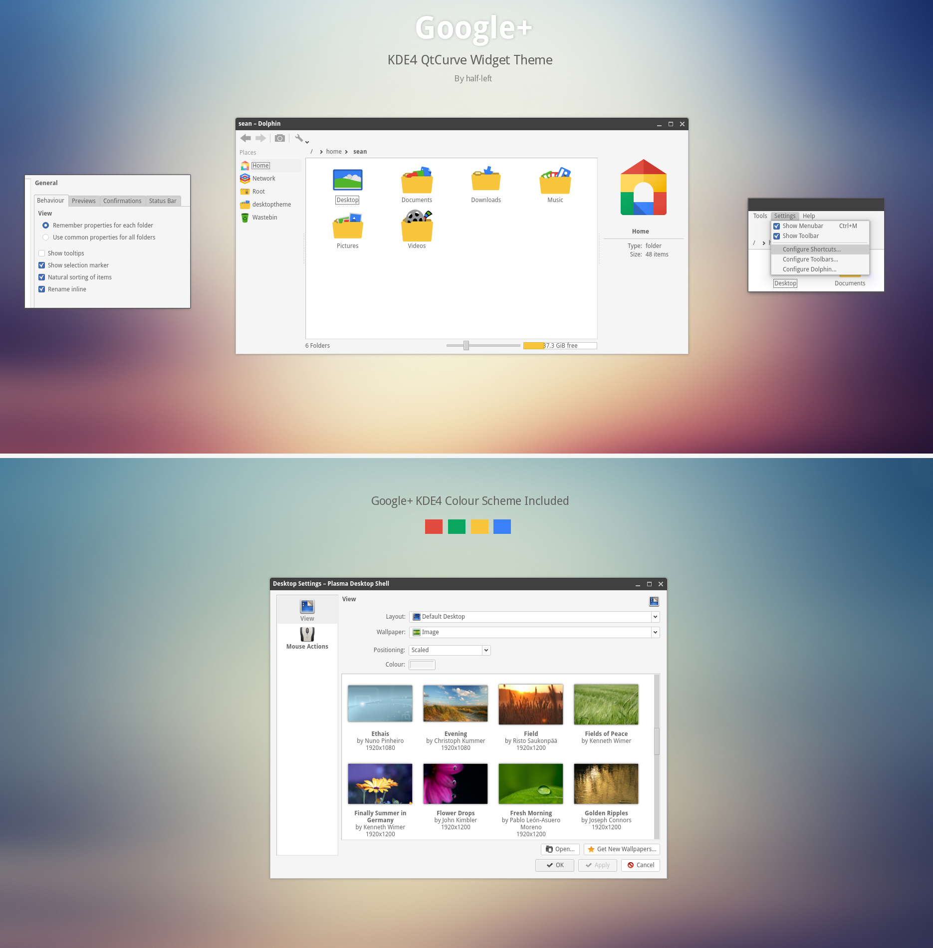 KDE4 - QtCurve Google+ by half-left